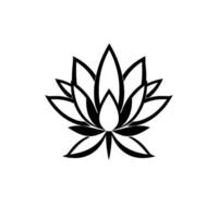 Symmetrical Black Lotus Flower on a Clean White Background, a Symbol of Purity and Enlightenment. vector