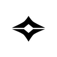 Symmetrical, black abstract resembling a diamondshaped figure with inverted triangular top and bottom, white background. vector