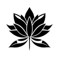 Stylized Black and Gray Lotus Blossom Against a White Background Symbolic and Geometric Flower . vector