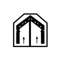 Abstract geometric depicting an upward flow within a houselike structure, directional arrows. vector