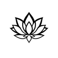 Bold Black and White Lotus Flower , Centered Composition, Minimalist , Symbol of Purity and Enlightenment. vector