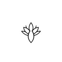 Minimalist Black and White Lotus Flower , Representing Purity, Serenity, and Balance on a Blank White Background vector