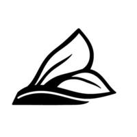 Sleek Black and White Featuring Overlapping Leaflike Shapes, Evoking Nature and Organic Forms with Simplicity. vector