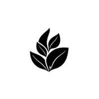Minimalist Black and White Botanical Illustration A clustered arrangement of stylized leaves against a clean, white background. vector