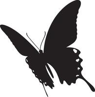 Butterfly Advancing A full-length silhouette illustration of a butterfly crawling on a surface, with extended legs and wings closely folded against its body, rendered in black. vector