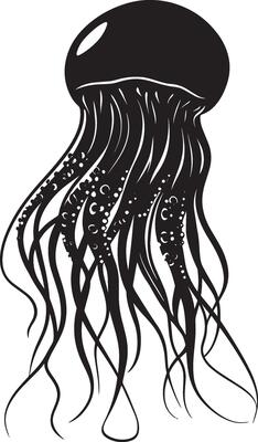 Jellyfish in Flight A full length silhouette illustration
