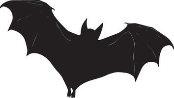 Bat Flapping Wings rapidly moving, body angled forward, black silhouette . vector