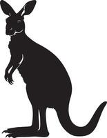 Kangaroo Frolicking Leaping playfully, interacting with others, silhouette illustration. vector