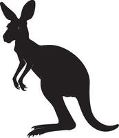 Kangaroo Playing Hopping around, engaging with others, lively pose, black silhouette . vector