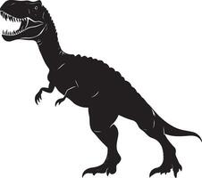 Allosaurus - A large bipedal predator with a muscular body, long tail, and sharp teeth. full length silhouette black illustration vector