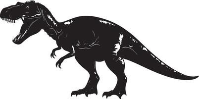 Allosaurus A prominent predator known for its strong body, long tail, and formidable sharp teeth, complete black silhouette design. vector