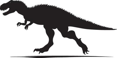 Carnotaurus Running fast Carnotaurus in mid-run, legs extended, body low to the ground, tail trailing behind. full length silhouette black illustration vector