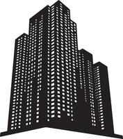 Architectural Silhouette A stylish black representation of a building, highlighting its unique features in a minimalist format. vector