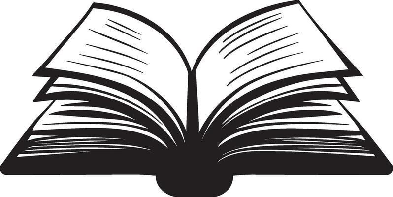 Flat Book Icon Design A straightforward black illustration depicting a book, ideal for use in various digital applications.