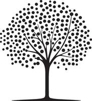 Minimalistic Tree Network Logo A sleek black illustration of a tree designed with clean lines, symbolizing interconnectedness and unity. vector