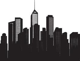 Urban Architecture Silhouette A minimalist black depiction of a building, emphasizing its structural design and form. vector