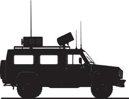 Mobile Command Unit A full-length illustration of a vehicle with advanced comms gear. vector