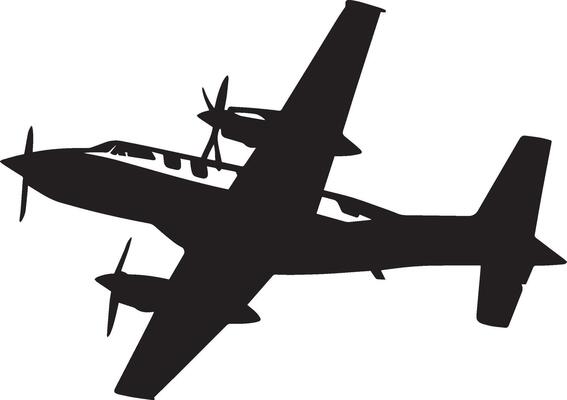 Rescue Flight A military aircraft flying low, primed for personnel or casualty evacuation. Full-length silhouette in black style.