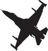 Jet in Barrel Roll A fighter jet performing a barrel roll in mid-air, with wings tilted. Full-length silhouette in black art. vector