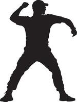 Military Precision A full-length black of a soldier executing a drill turn. vector