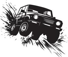 Vehicle Evasive Maneuver A vehicle making a sharp turn. full length silhouette black illustration vector