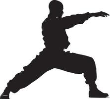 Executing Drill A soldier performing a drill movement, pivoting or turning with precision during training exercises. full length silhouette black illustration vector