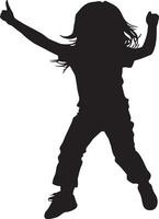 Talent Performance A full-length black of a child dancing during a school activity or talent show. vector
