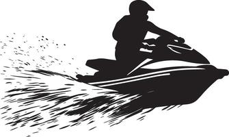 Swift Paddling A black illustration of a person paddling with speed in a canoe, racing on the water. vector