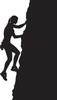 Climbing a Trail A person climbing an incline or rocky trail, using hands and feet for support. full length silhouette black illustration vector