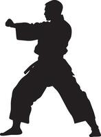A quick strike with the back of the fist, arm extended. full length silhouette black illustration vector