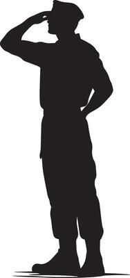 A sailor standing tall, hand shielding eyes while scanning the horizon. full length silhouette black illustration