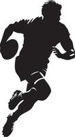 Sharp Side Step Player shifting laterally to evade a tackle, silhouette illustration. vector