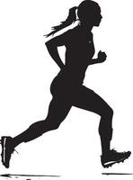 Diagonal Run Silhouette A player making a diagonal run across the field to create space and receive a pass. full length silhouette black illustration vector