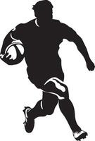 A player stepping forward to intercept a pass, using their foot or chest to block the ball, full-length silhouette . vector