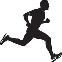 A runner leaning forward, sprinting toward first base, with legs in full stride, full-length silhouette vector
