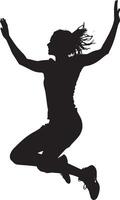Rebounding Silhouette A player jumping for a rebound, hands extended upward, attempting to secure the ball. full length silhouette black illustration vector