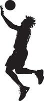 No-Look Pass Silhouette A player making a no-look pass, with their eyes focused elsewhere while sending the ball to their teammate. full length silhouette black illustration vector