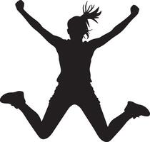 A person performing jumping jacks, arms and legs spread wide in mid-motion. vector