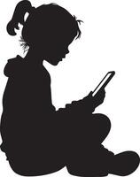 A student interacting with an online educational game on a tablet or computer. vector