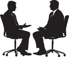 A business leader or manager providing feedback to an employee, who listens attentively. vector