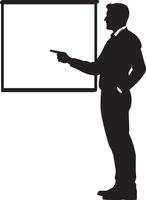 Silhouette of a Professional Giving a Presentation Black Art vector