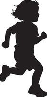Illustration of a Running Kid Silhouette of a child in full stride, arms and legs moving dynamically. vector