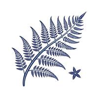 Vibrant Blue Star Fern on White Surface vector