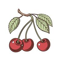 Vibrant Prunus Avium Cherry Artwork for Decor vector