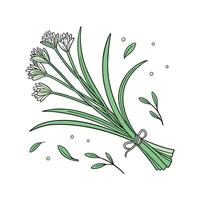 Elegant Chives Plant Artwork for Interiors vector