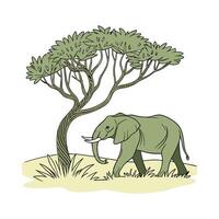 Elegant Elephant Bush Display vector