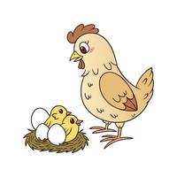 Artistic Hen and Chicks Visualization vector