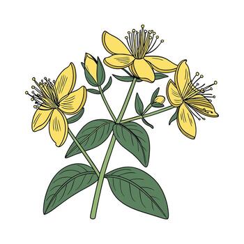 artístico hypericum visualización vector