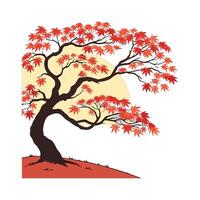 Elegant Japanese Maple Leaf on Bright Background vector