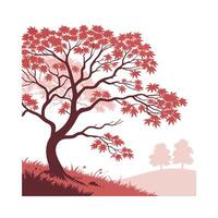 Beautiful Japanese Maple Leaf Art on White vector